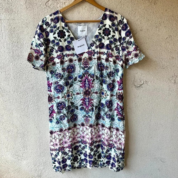 NWT Desigual Boho Floral Shift Dress 42 / XL - Picture 5 of 11